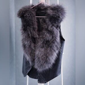 🖤 Luxury Fox Fur & Genuine Sheepskin Vest – Statement Piece